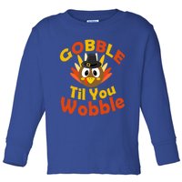 Outfit Thanksgiving Gobble Til You Wobble Funny Gift Toddler Long Sleeve Shirt