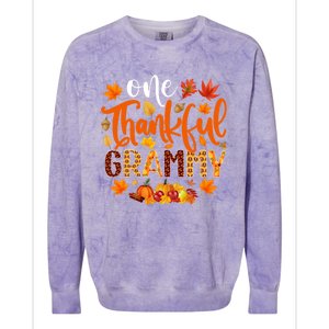 One Thankful Grammy Gift Funny Fall Autumn Thanksgiving Cool Gift Colorblast Crewneck Sweatshirt