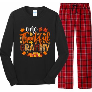 One Thankful Grammy Gift Funny Fall Autumn Thanksgiving Cool Gift Long Sleeve Pajama Set