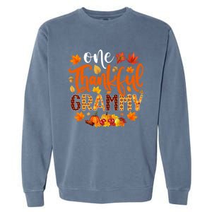 One Thankful Grammy Gift Funny Fall Autumn Thanksgiving Cool Gift Garment-Dyed Sweatshirt