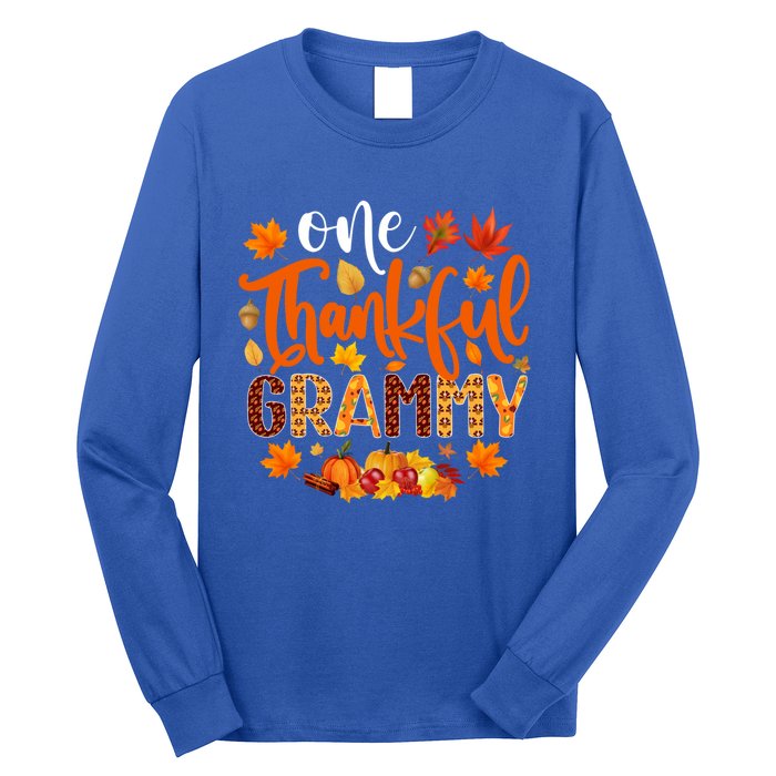 One Thankful Grammy Gift Funny Fall Autumn Thanksgiving Cool Gift Long Sleeve Shirt