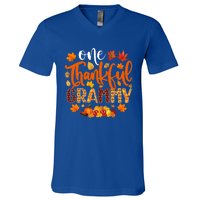 One Thankful Grammy Gift Funny Fall Autumn Thanksgiving Cool Gift V-Neck T-Shirt