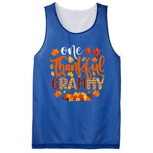 One Thankful Grammy Gift Funny Fall Autumn Thanksgiving Cool Gift Mesh Reversible Basketball Jersey Tank