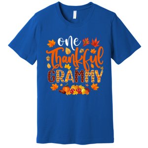 One Thankful Grammy Gift Funny Fall Autumn Thanksgiving Cool Gift Premium T-Shirt