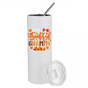 One Thankful Grammy Gift Funny Fall Autumn Thanksgiving Cool Gift Stainless Steel Tumbler