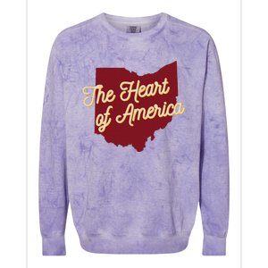 Ohio The Heart Of America State Colorblast Crewneck Sweatshirt