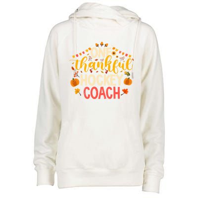 One Thankful Hockey Coach Thanksgiving Cute Fall Cute Gift Womens Funnel Neck Pullover Hood