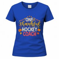 One Thankful Hockey Coach Thanksgiving Cute Fall Cute Gift Women's T-Shirt