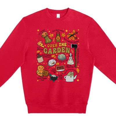 Over The Halloween Garden Wall Pumpkin Fall Thanksgiving Premium Crewneck Sweatshirt