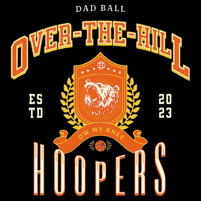 OVER THE HILL HOOPER Funny Fathers Day Basketball Drawstring Bag