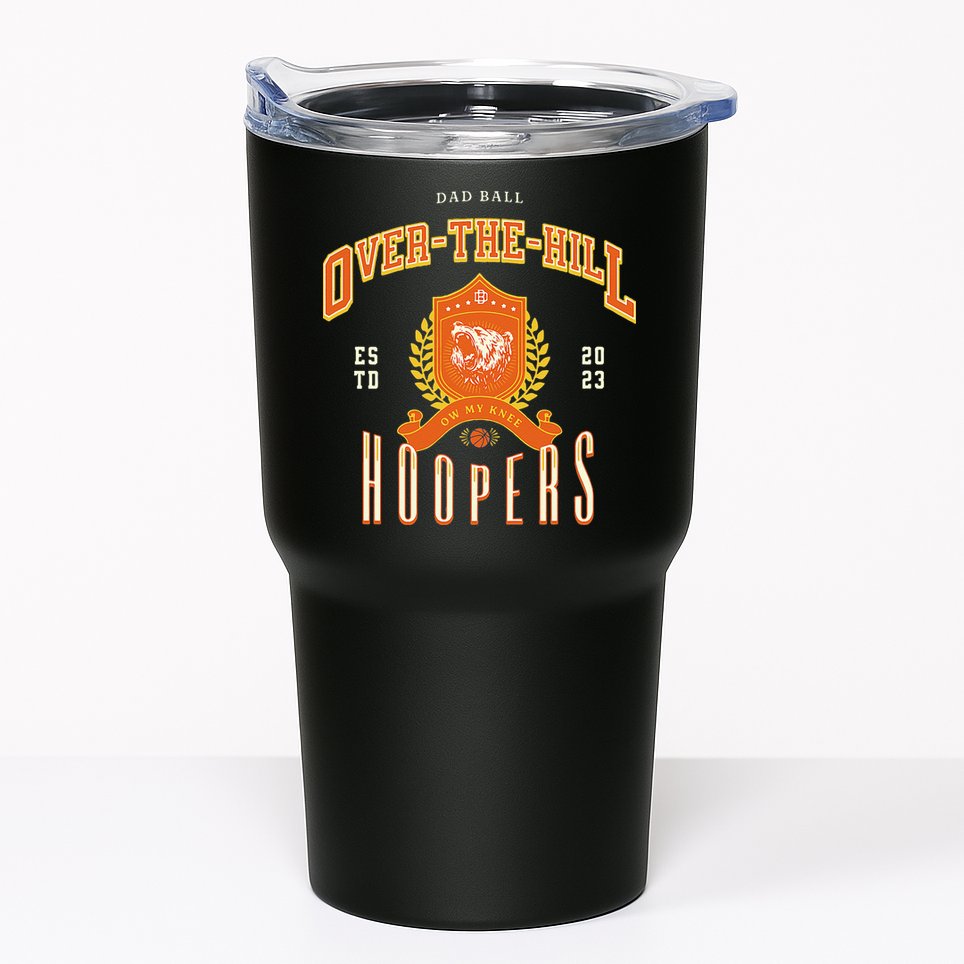 OVER THE HILL HOOPER Funny Fathers Day Basketball Tumbler