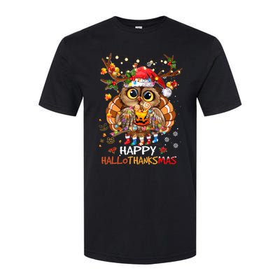 Owl Thankgiving Halloween Christmas Happy Hallothanksmas Softstyle CVC T-Shirt