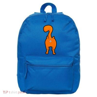 Orange Tabby Happy Kitty Cat Butt Funny 16 in Basic Backpack