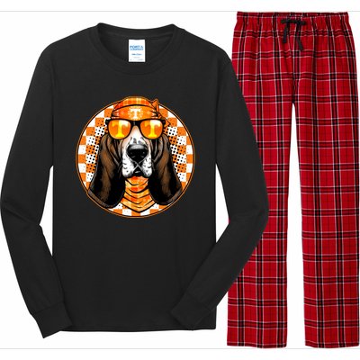 Orange Tennessee Hound College Football Sports Fan Long Sleeve Pajama Set