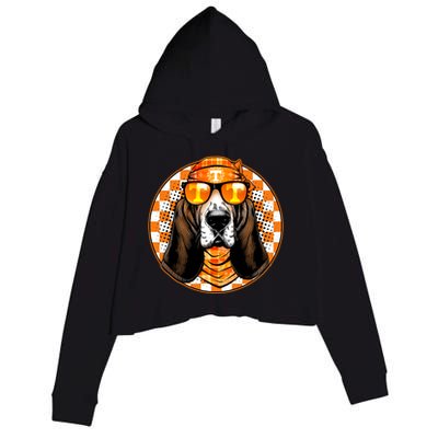 Orange Tennessee Hound College Football Sports Fan Crop Fleece Hoodie