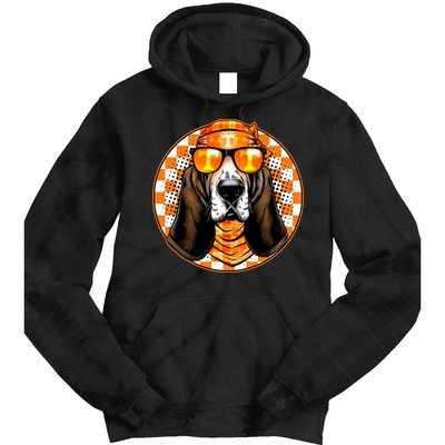 Orange Tennessee Hound College Football Sports Fan Tie Dye Hoodie