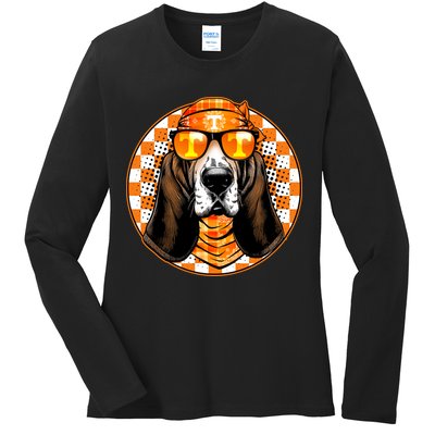 Orange Tennessee Hound College Football Sports Fan Ladies Long Sleeve Shirt