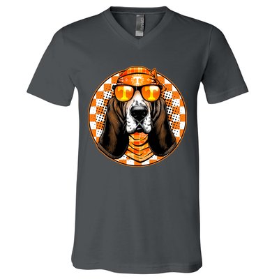 Orange Tennessee Hound College Football Sports Fan V-Neck T-Shirt