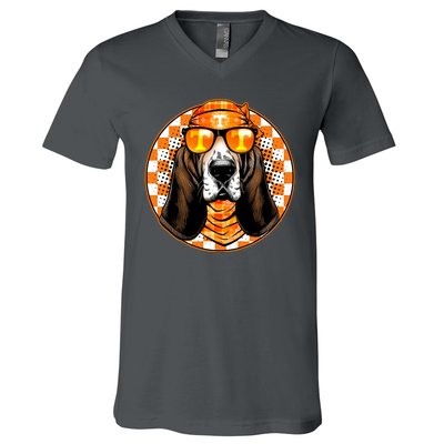 Orange Tennessee Hound College Football Sports Fan V-Neck T-Shirt