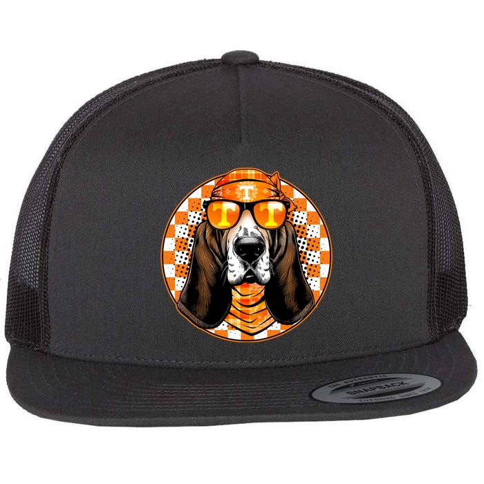 Orange Tennessee Hound College Football Sports Fan Flat Bill Trucker Hat