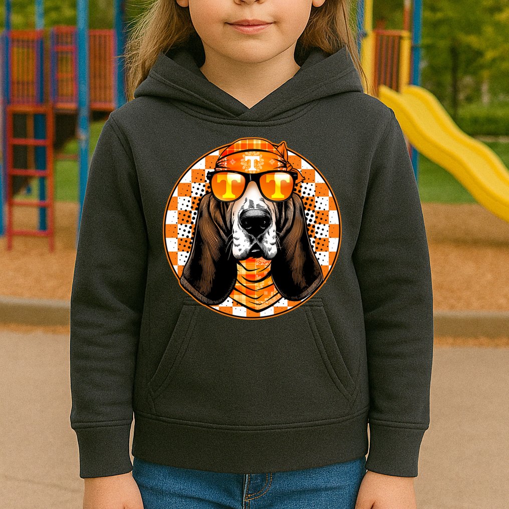 Orange Tennessee Hound College Football Sports Fan Kids Hoodie