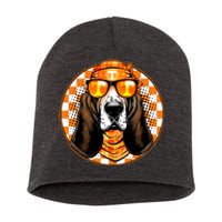 Orange Tennessee Hound College Football Sports Fan Short Acrylic Beanie