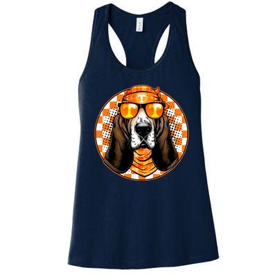 Orange Tennessee Hound College Football Sports Fan Women's Racerback Tank