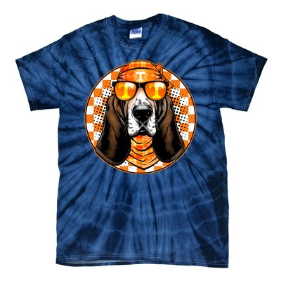 Orange Tennessee Hound College Football Sports Fan Tie-Dye T-Shirt