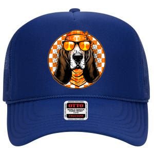 Orange Tennessee Hound College Football Sports Fan High Crown Mesh Back Trucker Hat