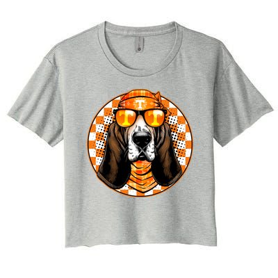 Orange Tennessee Hound College Football Sports Fan Women's Crop Top Tee