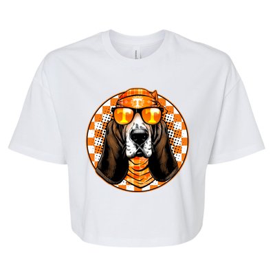 Orange Tennessee Hound College Football Sports Fan Bella+Canvas Jersey Crop Tee