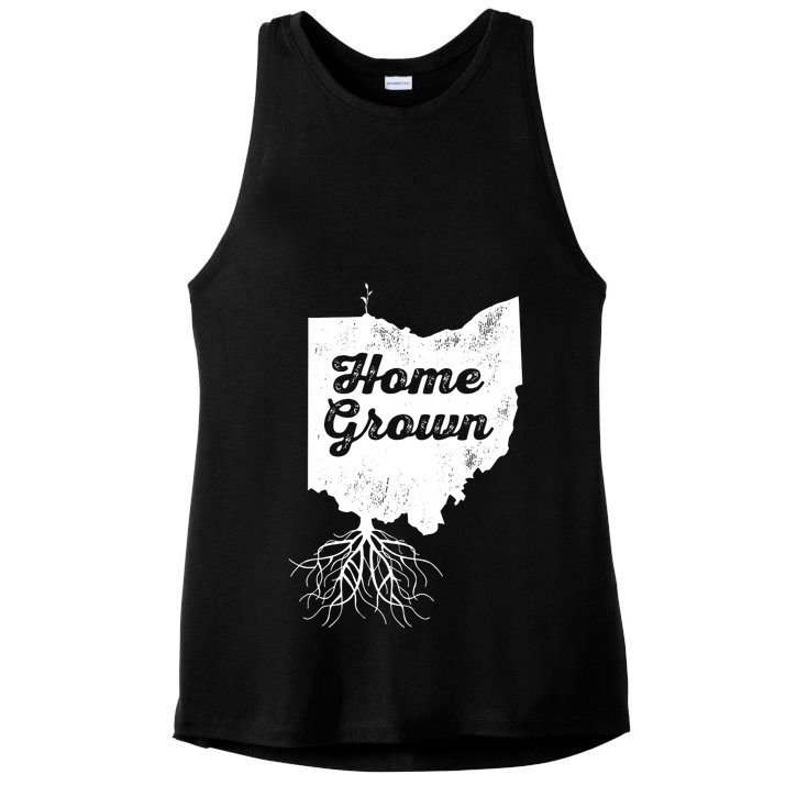 Ohio T Home Grown Roots Oh State Pride Ladies PosiCharge Tri-Blend Wicking Tank