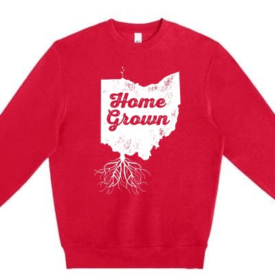 Ohio T Home Grown Roots Oh State Pride Premium Crewneck Sweatshirt