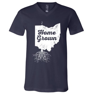 Ohio T Home Grown Roots Oh State Pride V-Neck T-Shirt