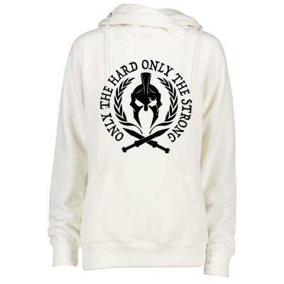 ONLY THE HARD ONLY THE STRONG SPARTAN Womens Funnel Neck Pullover Hood