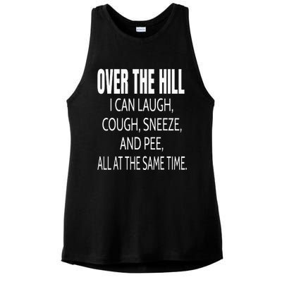 Over The Hill Funny Old People Joke Gag Gift Ladies PosiCharge Tri-Blend Wicking Tank