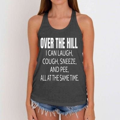 Over The Hill Funny Old People Joke Gag Gift Women's Knotted Racerback Tank