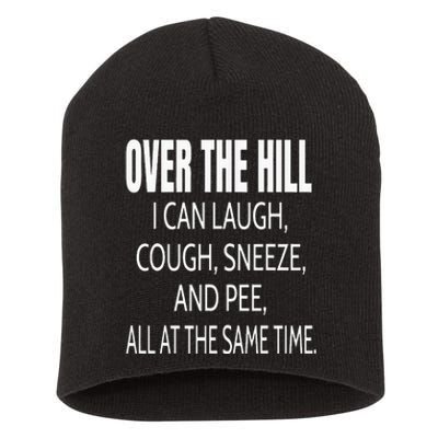 Over The Hill Funny Old People Joke Gag Gift Short Acrylic Beanie