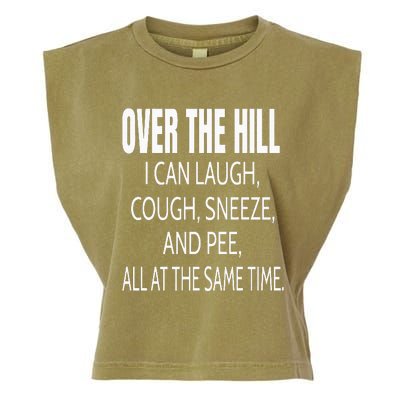 Over The Hill Funny Old People Joke Gag Gift Garment-Dyed Women's Muscle Tee