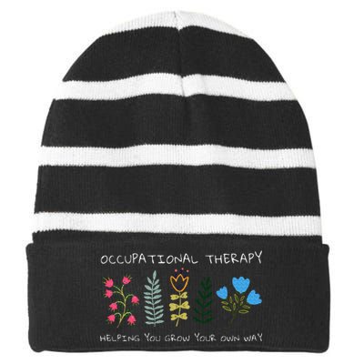 Occupational Therapy Helping You Grow Your Own Way Ot Striped Beanie with Solid Band