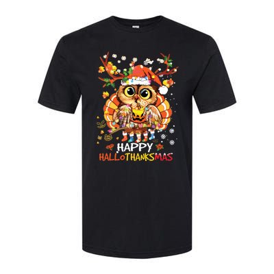 Owl Thankgiving Halloween Christmas Happy Hallothanksmas Softstyle CVC T-Shirt