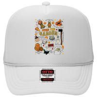 Over The Halloween Garden Wall Pumpkin Fall Thanksgiving High Crown Mesh Back Trucker Hat