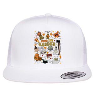 Over The Halloween Garden Wall Pumpkin Fall Thanksgiving Flat Bill Trucker Hat