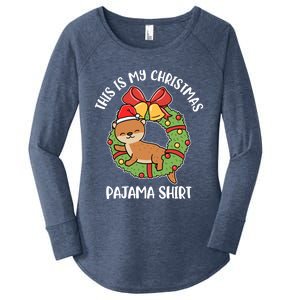 Otter This Is My Christmas Pajama Gift Women's Perfect Tri Tunic Long Sleeve Shirt