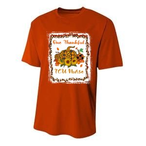 One Thankful Icu Nurse Thanksiving Blessed Teacher Gift Performance Sprint T-Shirt