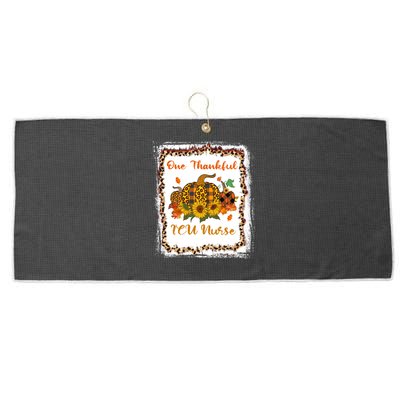 One Thankful Icu Nurse Thanksiving Blessed Teacher Gift Large Microfiber Waffle Golf Towel