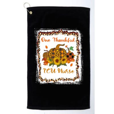 One Thankful Icu Nurse Thanksiving Blessed Teacher Gift Platinum Collection Golf Towel