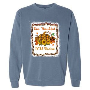 One Thankful Icu Nurse Thanksiving Blessed Teacher Gift Garment-Dyed Sweatshirt