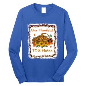 One Thankful Icu Nurse Thanksiving Blessed Teacher Gift Long Sleeve Shirt