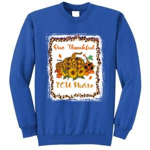 One Thankful Icu Nurse Thanksiving Blessed Teacher Gift Sweatshirt